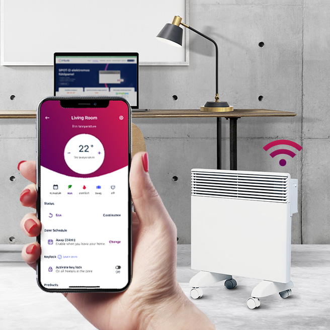 Intuis Tactic WiFi mobil elektromos fűtőpanel távoli vezérléssel